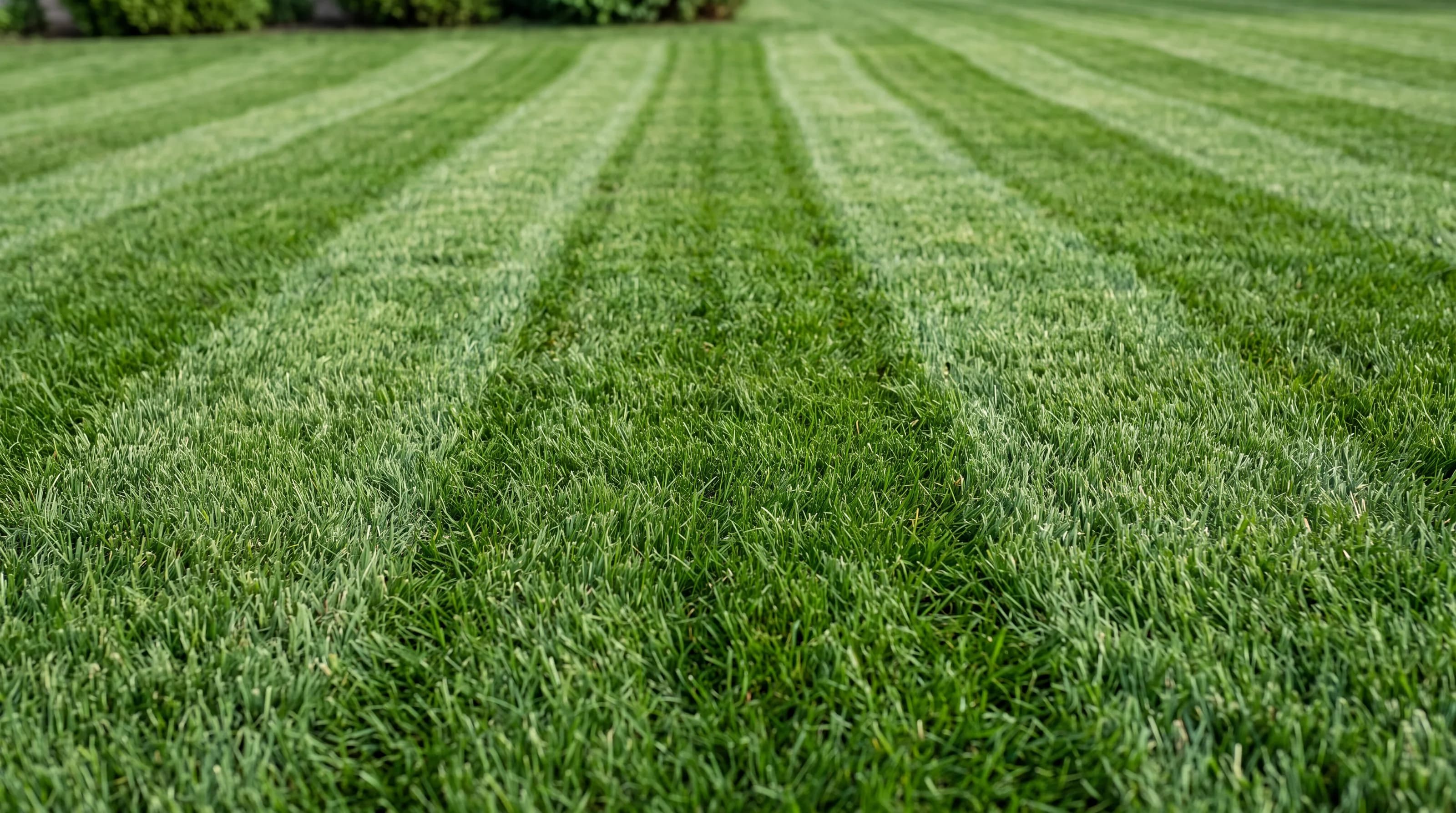 Even mowing stripes across a thick, healthy lawn.