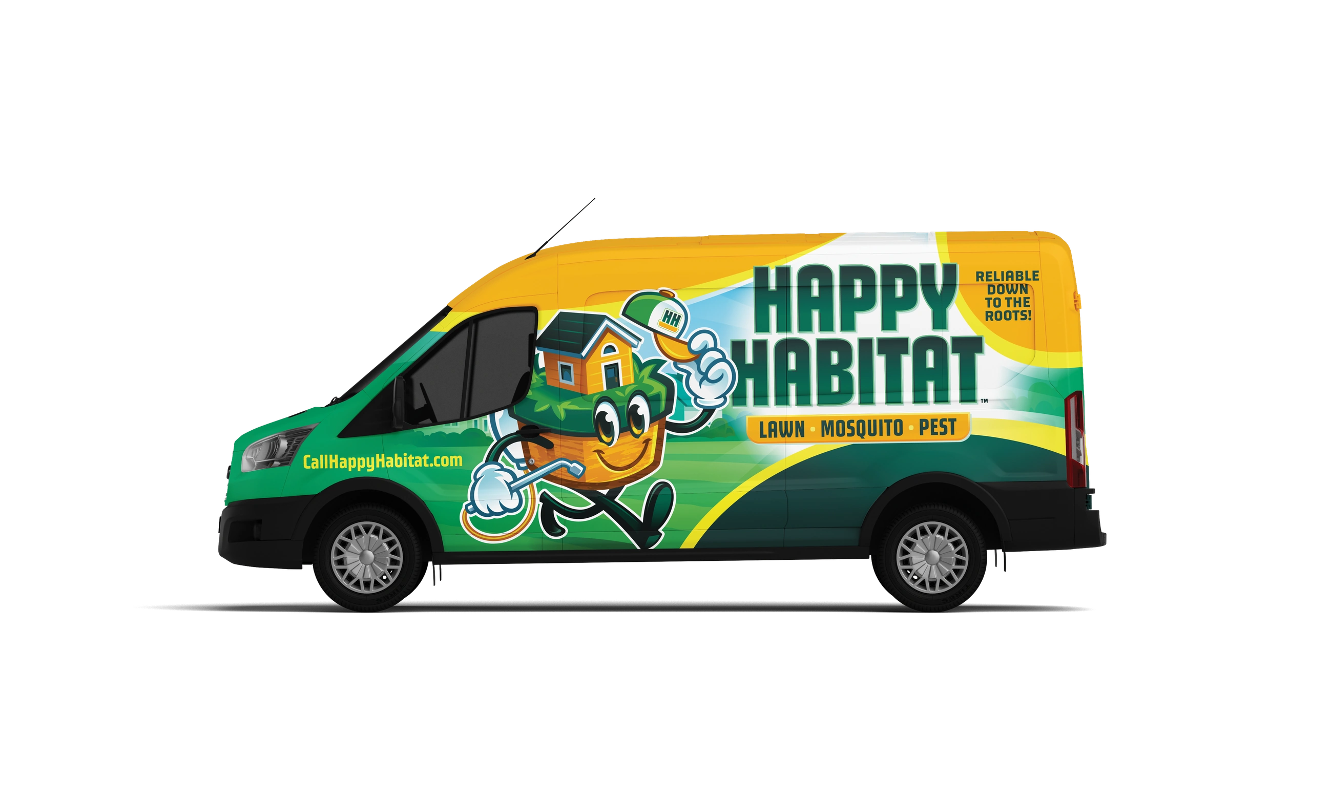 Happy Habitat Ford Transit wrap concept.